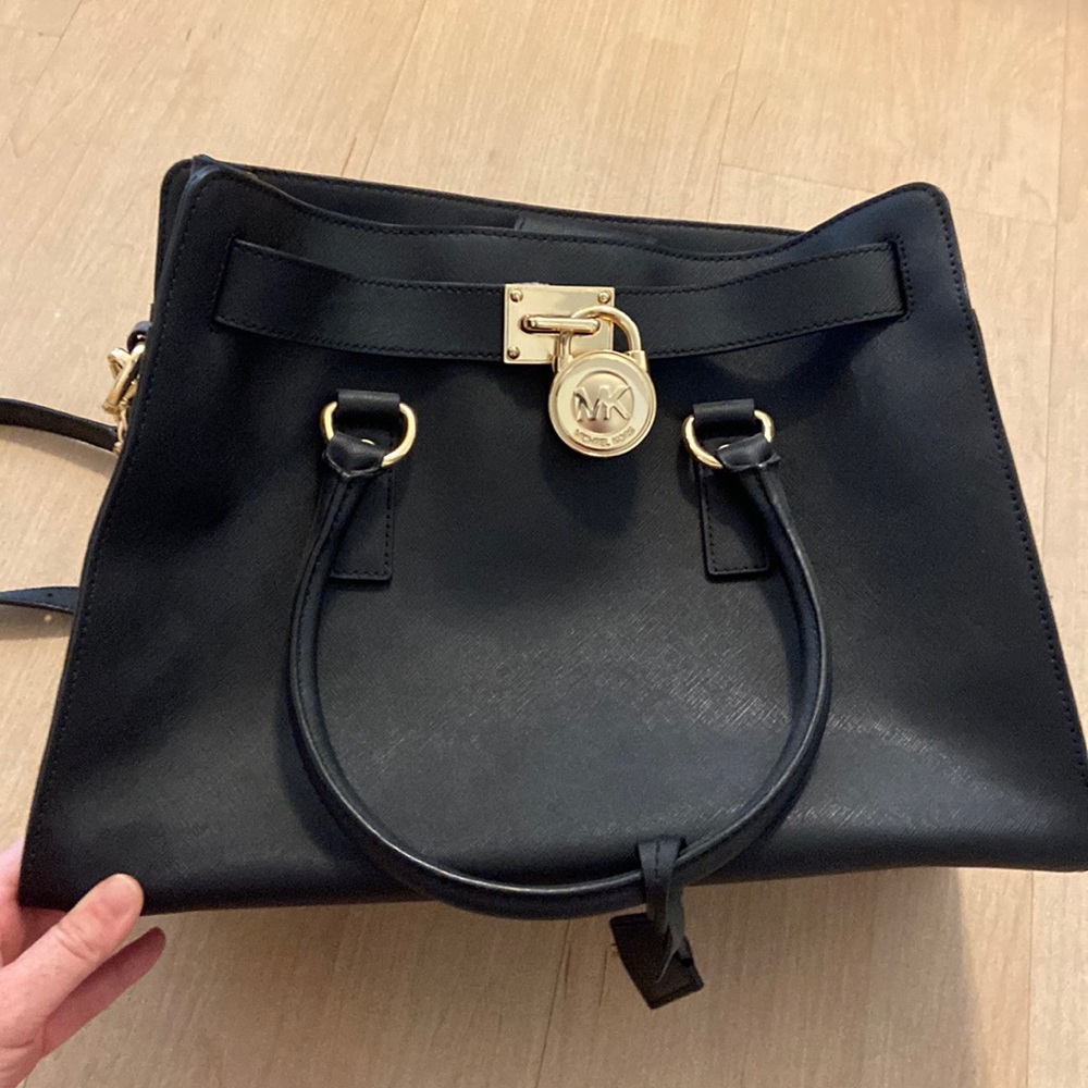 Michael Kors large lock-and-key top handle tote with shoulder strap